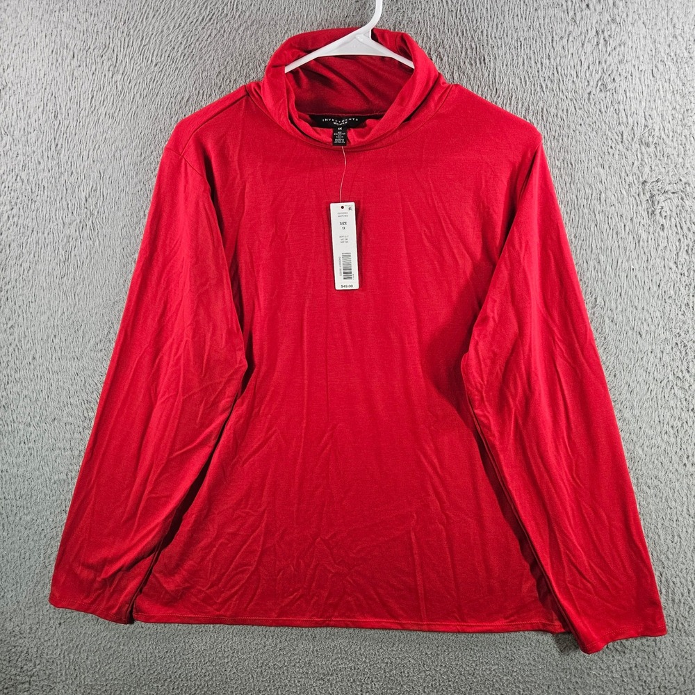 Investments Woman Haute Red Turtleneck Long Sleeve Top 1X NEW NWT